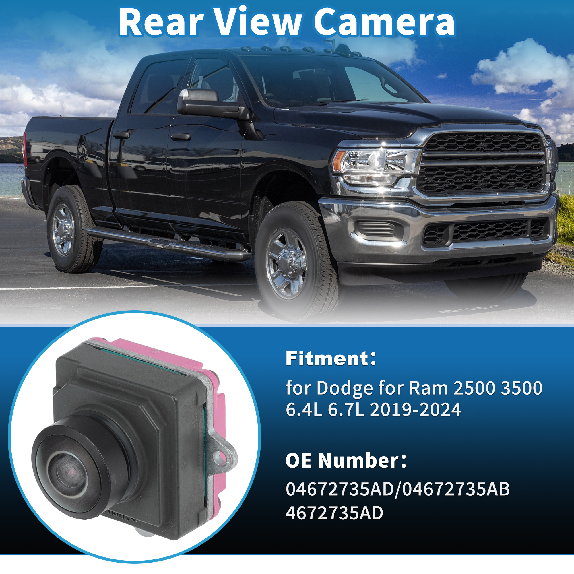 Unique Bargains Rear View Park Assist Backup Camera for Dodge 2500 3500 2019-2024