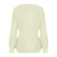thumbnail image 6 of Olyvenn Womens Waist Knit Sweater Tops Casual Plus Size Loose Women Fashion Soild Pullover Long Sleeve Notch Neck For Women 2022 White S, 6 of 7