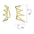 thumbnail image 4 of Bling Jewelry Womens  Spike Triangles Crawlers Ear Pin Climbers Earrings Gold Sterling Silver, 4 of 4