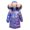 Purple, variant on Girl Metallic 𝖲hine Puffer Jacket Winter Warm Mid Long Hooded Down Coat Lightweight Thick Parka Padded Outwear Waterproo𝖿 Windproof Thermal Apparel
