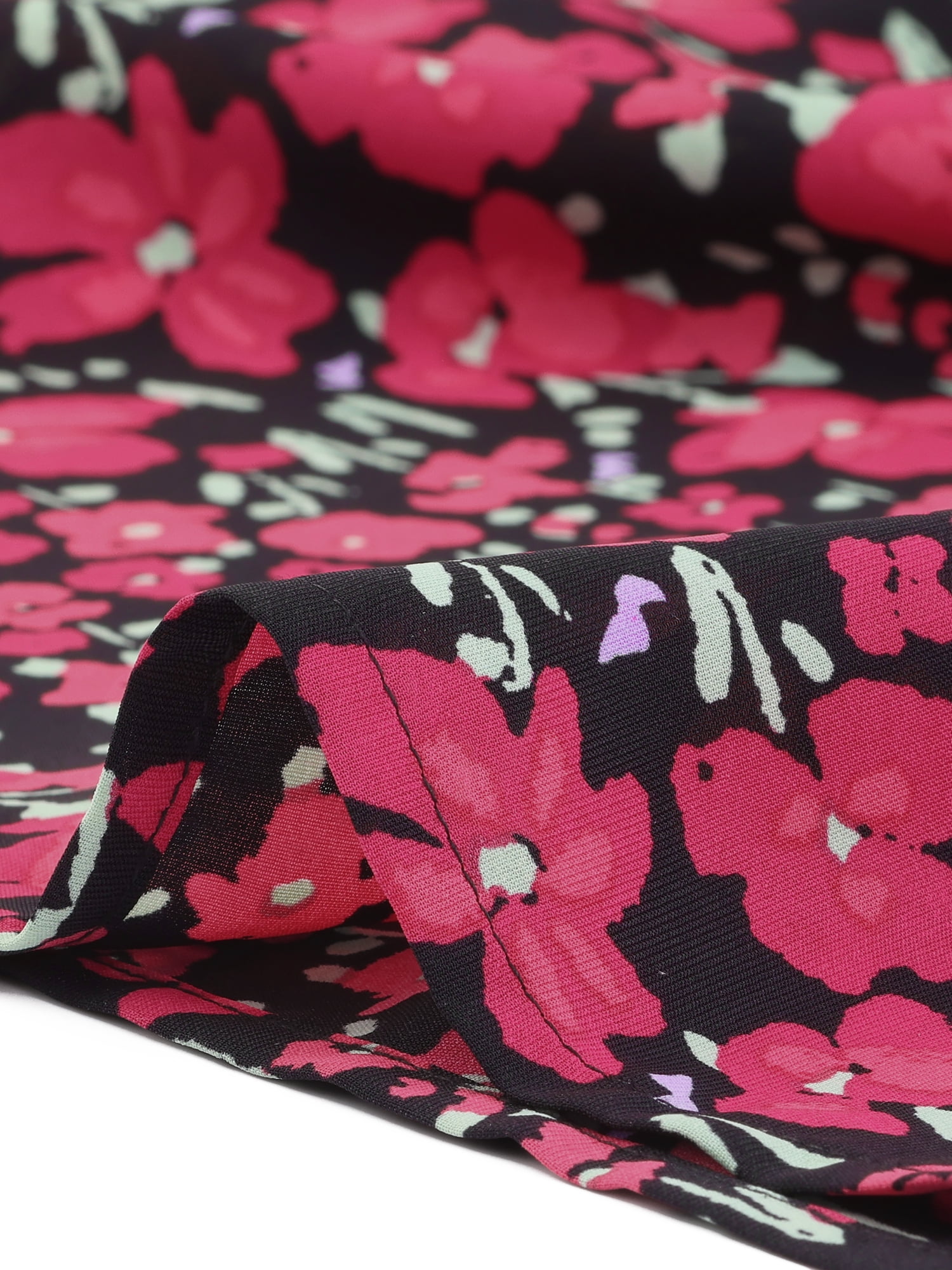 DARING DIVA Women's Plus Skirts Floral Stretchy Waist Layered Maxi Skirt 2XL Black