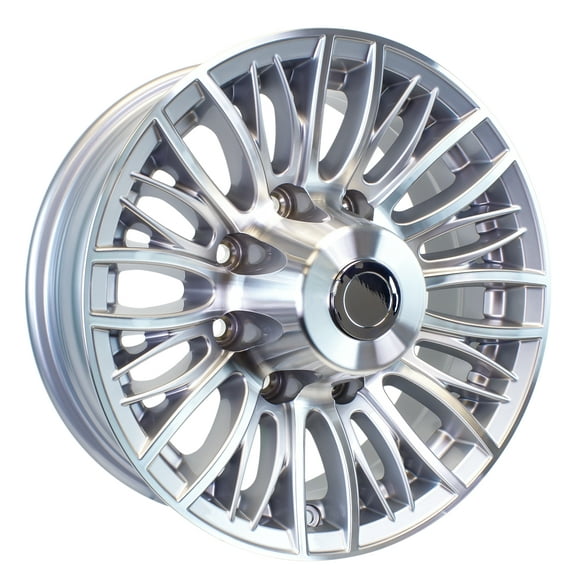 eCustomrim Aluminum Trailer Wheel 16X6 16" Evolution Silver 8 Lug On 6.5" Center Rim