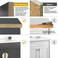 thumbnail image 5 of Bathroom Vanity with Top and Sink, Modern Single Vanity with 2 Soft-Close Doors and Open Shelf, Solid Wood Bathroom Cabinet White Ceramic Basin, 5 of 8