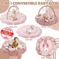 thumbnail image 2 of Gimnasio convertible 5 en 1 con 6 juguetes, estera para el desarrollo sensorial, centro de actividades para bebés de recién nacido a niño, pozo de bolas, cama de gato y perro, cama de felpa suave para, 2 of 5