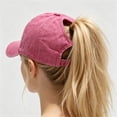 thumbnail image 6 of HOMEIORA Ponytail Baseball Cap for Women High Messy Bun Caps Washed Cotton Hats - Purple, 1 Pack, 6 of 7