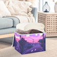 thumbnail image 3 of Yayeee Collapsible Cube Storage Bin with Lid Fabric Closet Decorative Basket with Handles, White Cat Walking, 3 of 7