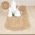 thumbnail image 2 of VHC Brands Jute Farmhouse Tabletop Kitchen Oval 13x72 Runner, Natural Tan, 2 of 5