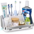 thumbnail image 1 of GFWARE Toothbrush Holder for Bathroom Countertop Organizer - Kids Electric Toothbrush and Toothpaste Holder Detachable 7 Slots Tooth Brush Organization Bathroom Accessories Storage Vanity, Silver, 1 of 7
