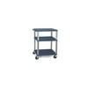 H.Wilson Mobile Multipurpose Storage Tuffy AV Cart With 3 Plastic Shelves Nickel Legs