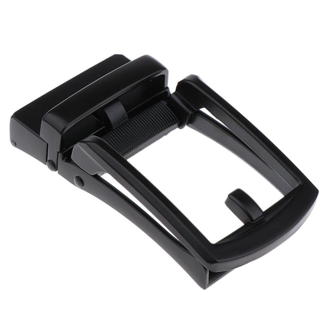 Men's Rectangular Ratchet Automatic Slide Belt Buckle Replacement Buckle Only Matted Black