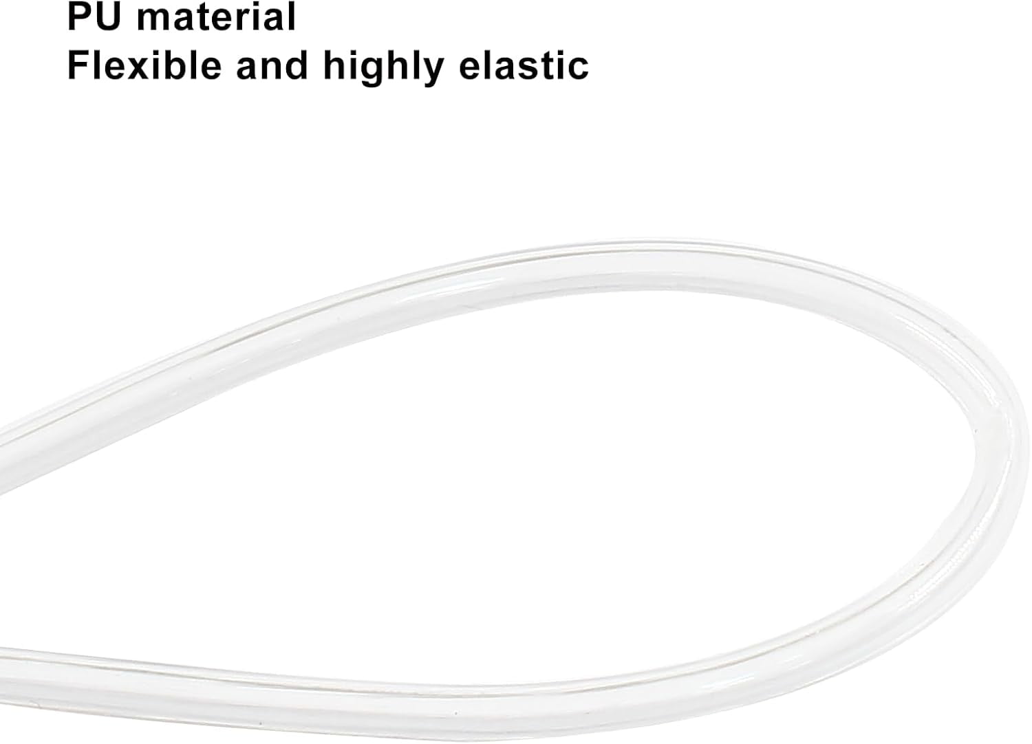 MKEUDQ-Pneumatic Tubing 1/8" OD PU Polyurethane Air Line Hose - Clear Nylon Pipe for Fluid Transfer, Air Brake, Compressor Fitting - 32.8 FT