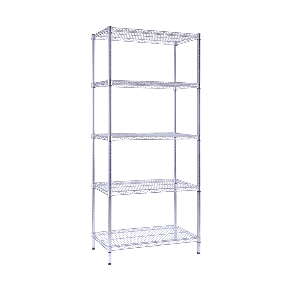5 tier commercial chrome shelving unit 18x30x72in