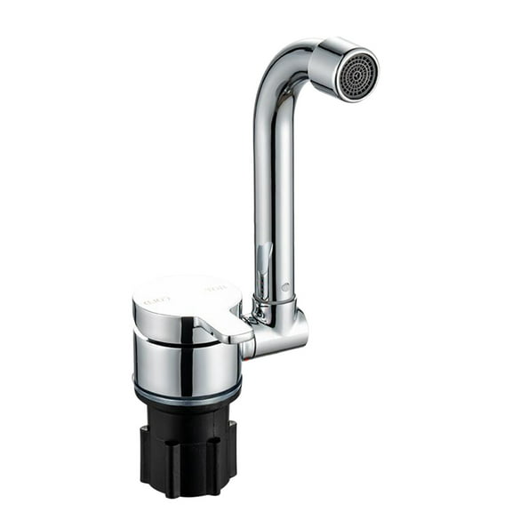 Foldable Faucet for Motorhome 360°Rotation Kitchen Faucet Sink Single-Handle Water Taps with Cold & Hot Water Inlet Hose Copper Swivel Faucet for RV Caravan Camper Marine Boat Camping