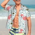 thumbnail image 5 of Yiaed Cute Flamingo Print Hawaiian Shirt for Men Short Sleeve Button Down Shirts Beach Shirts for Men-Medium, 5 of 5