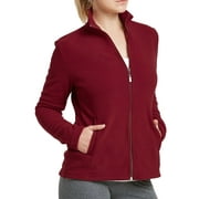 TheLovely Women's Plus Size Lightweight Full Zip Up Soft Polar Fleece Jacket Sweater (Burgundy, 3XL)
