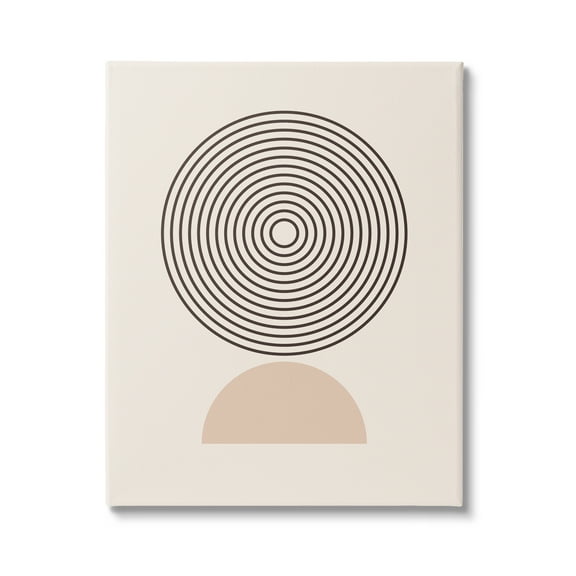 Stupell Industries Modern Circles on Beige Abstract Painting Gallery Wrapped Canvas Print Wall Art, 16 x 20