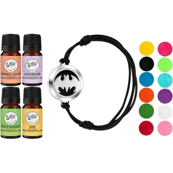 Black Bat Bracelet w/ 9 pads and gift box