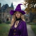 thumbnail image 3 of VZQI Women's Witch Hat Adult Ruched for Halloween Costume Accessories, 3 of 6