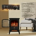 thumbnail image 3 of KISSAIR Infrared Electric Fireplace Stove, 15" Freestanding Fireplace Heater, Adjustable Brightness and Heating Mode, 1000W/1500W, Black, 3 of 7