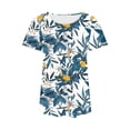 thumbnail image 5 of Spring Savings Clearance!Viikei Womens Blouses Clearance under $10,Ladies' Casual Short Sleeved Loose Round Neck Floral Print Top Multicolor XL, 5 of 7