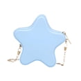 thumbnail image 4 of Bolso cruzado en forma de estrella compacta compacta de pvc satchel para salir de compras citas, 4 of 8