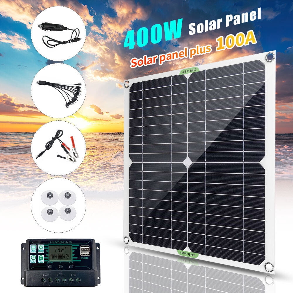 MDHAND 400W Solar Panel Kit 100A 12V Battery Charger With Controller for Car RV Boat Home Roof Van Camping Outdoor