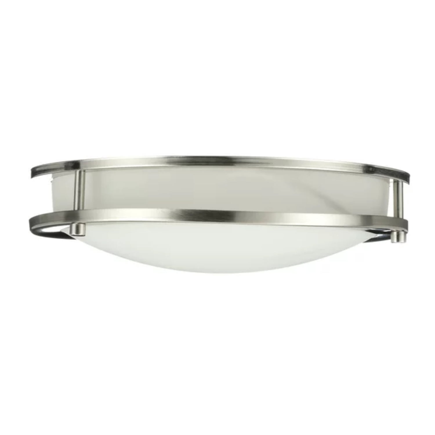 Better Homes &Gardens 11.81in Round Modern LED Ceiling Light Frosted Glass, Satin Nickle, No Bulb