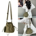 thumbnail image 2 of Casual Nylon Bucket Bag With Drawstring Pleats Shoulder Pack Adjustable Strap Satchel Crossbody Purse For Women, 2 of 2
