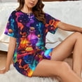 thumbnail image 4 of Logiee Colorful Potion Bottles Magic Print Womens Pajamas Set,Short-Sleeve Pajama 2 Piece Sleepwear with Pockets-3X-Large, 4 of 6