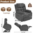 thumbnail image 6 of HSUNNS Power Lift Recliner Chair for Elderly, Overstuffed Wide Recliners for Adults, Heavy Duty Recliner Sofa and Safety Motion Reclining Mechanism, 45°-135° Recline, 350lb Capacity, Grey, 6 of 8