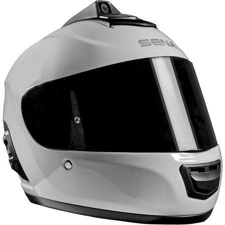 Sena Momentum Inc Pro Integrated BT Camera Full Face Helmet Glossy White (Best Motorcycle Helmet Camera)
