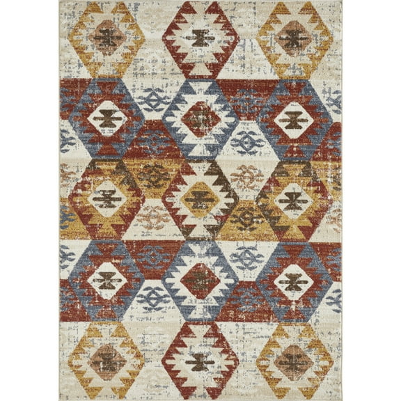 Loomaknoti Alsbrooke Bradin 5' x 7' Orange Tribal Indoor Area Rug