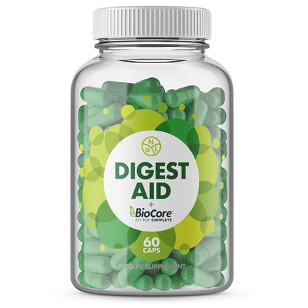 NGL Digest Aid Digestive Enzymes with Cholic Acid, Silymarin, Gluten Free 60 Capsules