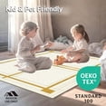 thumbnail image 4 of ODIKA 4'x6' Machine Washable Non-Slip Area Rug, Modern Geometric Line Easy Cleaning Non Shedding Ivory Gold High Traffic Rug, Beige, 71027, 4 of 5