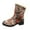 Red, variant on Lovskoo 2024 Women's Middle Mid Calf Boots Round Toe Chunky Heel Vintage Solid-Color Printed Fleece Mid-Heel Mid-Calf Boots Beige