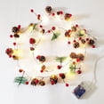 thumbnail image 3 of Chmadoxn Christmas Garland with Lights, 6.56FT 10 LED Christmas Lights with Decorative Fairy Lights with PineCone Berries Indoor and Outdoor Christmas Tree Lights Battery Operated Xmas Home Decor, 3 of 7