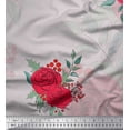 thumbnail image 1 of Soimoi Tissu en Coton Canard Imprimé Feuilles de Houx & Roses au Mètre 42 Pouces de Large, 1 of 3