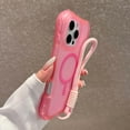 thumbnail image 6 of Rugged Phone Case For iPhone 16,Compatible with Mag-Safe,with Wrist Strap,3-in-1 Heavy Duty Protection,Shockproof Anti-drop Matte translucence Rugged Anti-Scratch Phone Case,Pink, 6 of 10