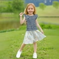 thumbnail image 6 of THDHVS Shirts for Girls,Girls Tops,Girls Ruffle Sleeve Short Sleeve Tee Summer Casual Navy 6-7 Years, 6 of 8