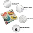 thumbnail image 4 of Acheng Creativebug Midcentury Modern Simple Lines Colorful Bird Hidden Zipper Throw Pillow Covers,Suitable for All Season Pillow Case for Living Room Bedroom Sofa Chair,2 Pcs (Two Sides) White, 4 of 6