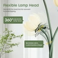 thumbnail image 6 of 67" Vintage Floral Floor Lamp, 360° Adjustable Lamp Heads, Flexible Gooseneck Stems, Lotus Shades & Foot Switch (LED Bulbs Included), 6 of 9