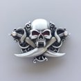 thumbnail image 4 of Antique Silver Skull Rhinestones Bling Belt Buckle, 4 of 6