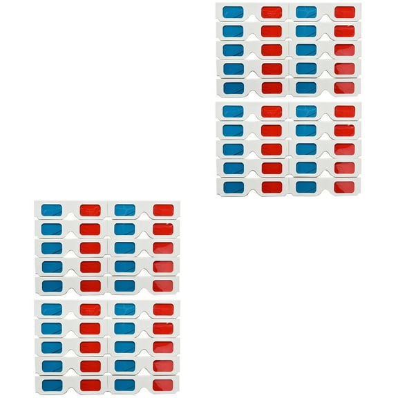 GOOHOCHY 3D Paper Glasses Sky-Blue For Home Use 40Set