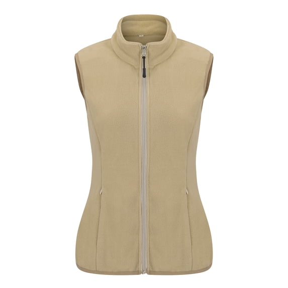 Women's Fleece Vest Sleeveless Jacket, Lightweight Warm Soft Vests Outerwear with Zip Up Pockets