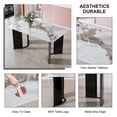 thumbnail image 6 of Modern minimalist rectangular dining table, white imitation marble tabletop, MDF table legs with gold metal decorative strips. Suitable for restaurant and living room.W1512S00065, 6 of 9