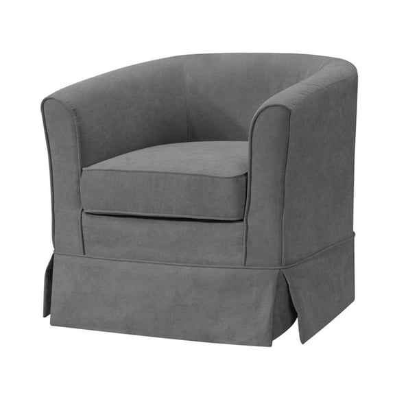 Bed Bath & Beyond Metal Fabric Solid Print Barrel Accent Chair, Gray
