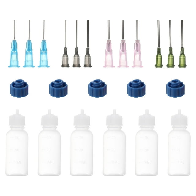 Unique Bargains Flacons Applicateurs de Précision 30ml, 12 Pcs Flacons à Aiguille, Petits Flacons à Aiguille Mini