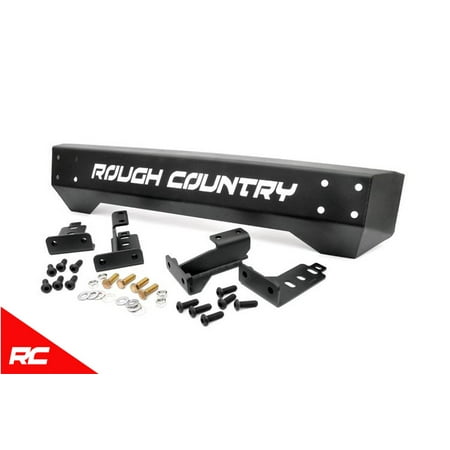Rough Country Front Stubby Bumper compatible w/ 1997-2006 Jeep Wrangler TJ LJ 87-95 YJ Rock Crawler Offroad