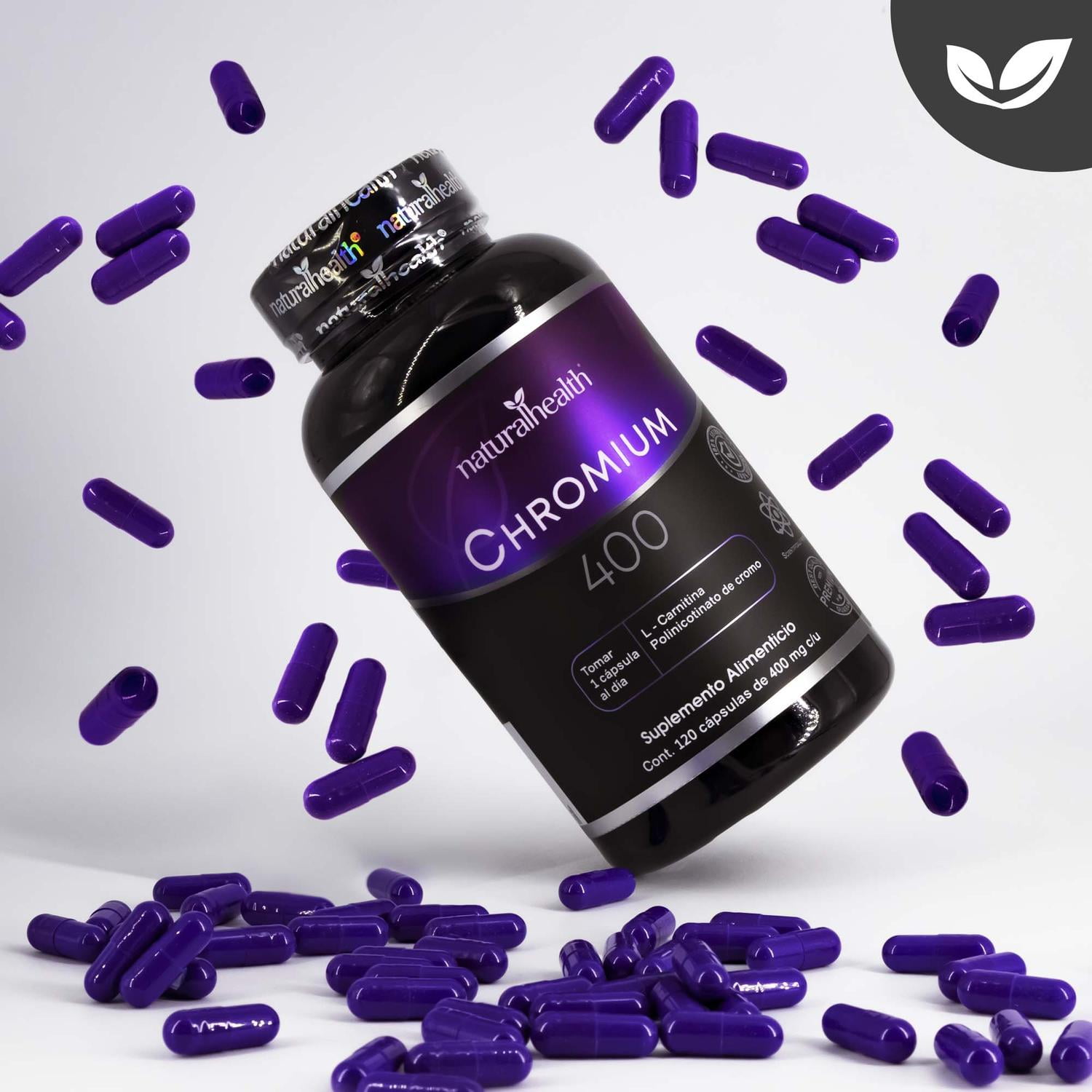 Cromo 400 Con L - Carnitina 120 Caps Natural Health