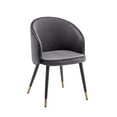 thumbnail image 3 of Porthos Home Pru Velvet Upholstered Dining Chairs with Gold Trim (Set of 2), 3 of 7